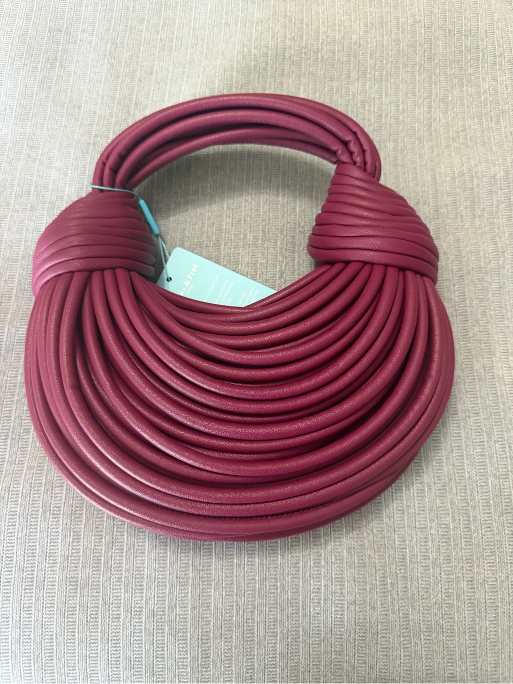 Sculpted Knot-Detail Shoulder Bag In Deep Plum New — image 5 of 8